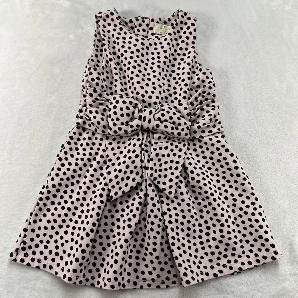Kate Spade New York Skirt the Rules Dress Toddler Girls 4 Polka Dot Bow Zip Back